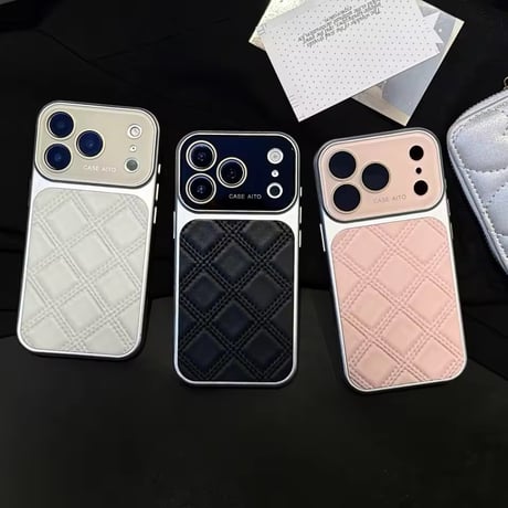 S75380 キルティングレザーパネルiPhoneケース