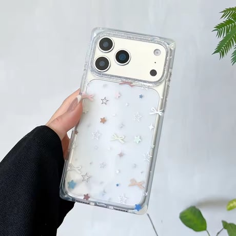 L62454 きらめきリボンスター クリアiPhoneケース