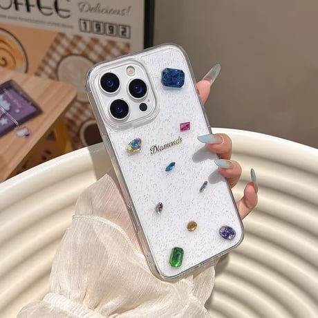 L62438 ジュエルストーンデコクリアiPhoneケース