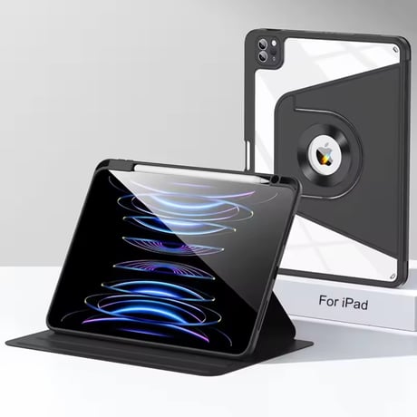 D0028 360°マグネット回転スタンド付きiPadケース