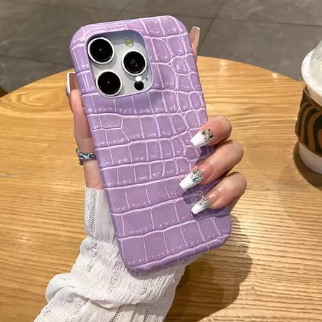 S74691 クロコ風レザータッチiPhoneケース