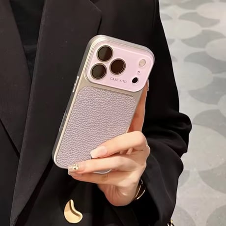 S75237 レザーパネル バイカラーiPhoneケース