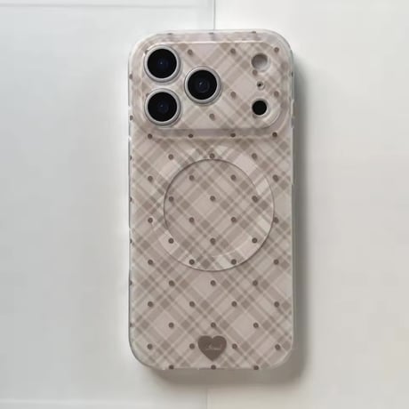 S75284 チェックハート MagSafe対応 iPhoneケース