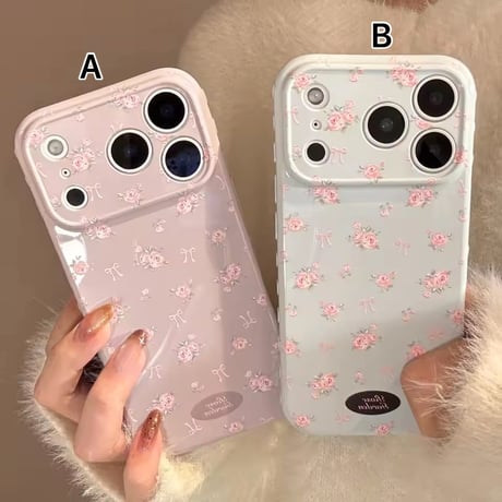 S75272 ローズリボンフラワーiPhoneケース