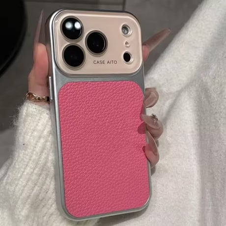 S75237 レザーパネル バイカラーiPhoneケース