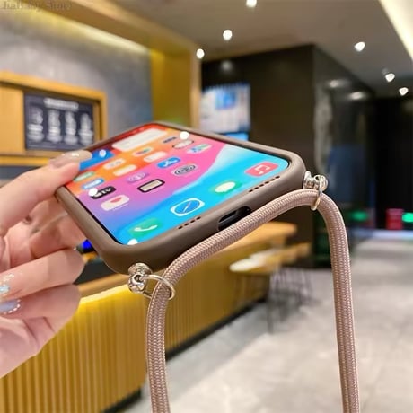 K22613 ハートポイント ショルダーストラップiPhoneケース