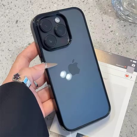 L62274 ふちどりカラーのクリアiPhoneケース