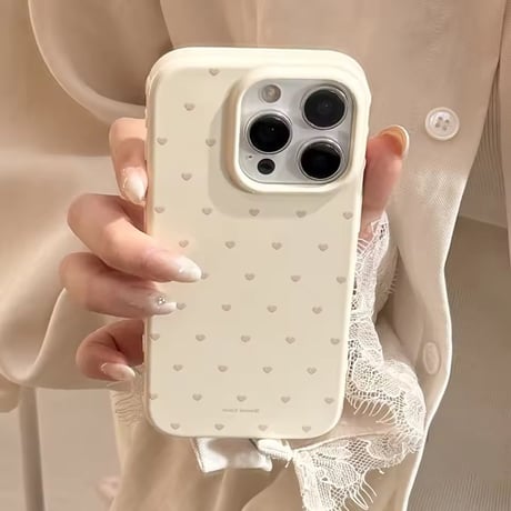 S75206 プチハート総柄 ミルキーカラーiPhoneケース