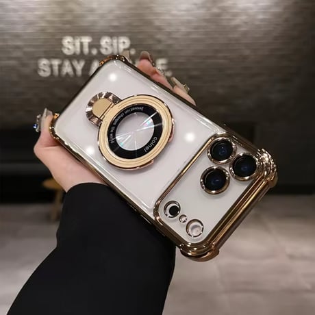 K22889 メタリックリングスタンド iPhoneケース