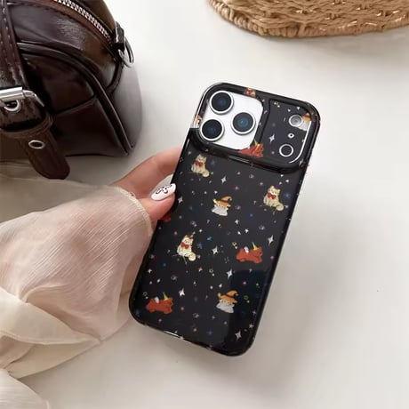 S75076 ほっこりアニマル×フラワー iPhoneケース