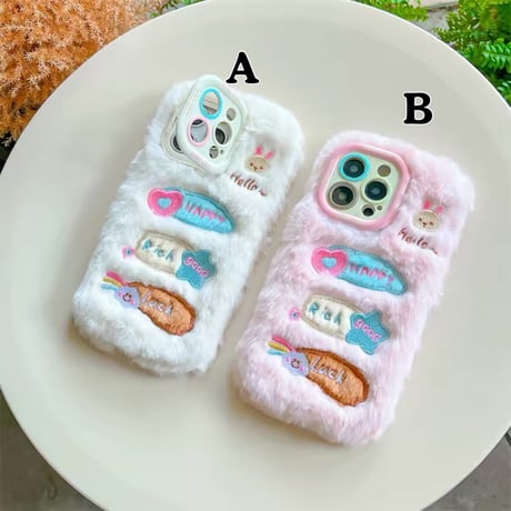 K22622 ふわもこラビットメッセージスタンドiPhoneケース
