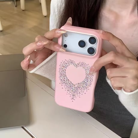 S75139 キラキラハートストーン iPhoneケース