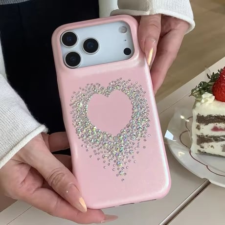 S75139 キラキラハートストーン iPhoneケース
