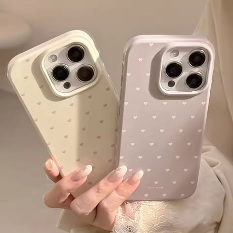 S75206 プチハート総柄 ミルキーカラーiPhoneケース