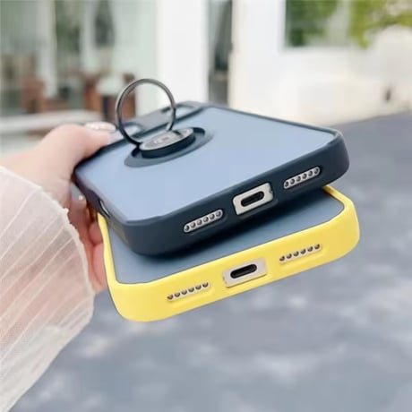 K23068 リングスタンド付きカラーフレームiPhoneケース