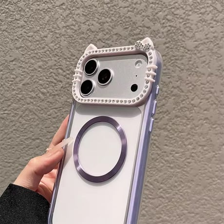 L62470 ねこみみビジュー MagSafe対応 iPhoneケース