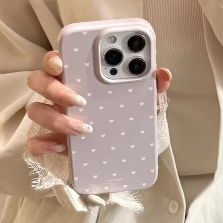 S75206 プチハート総柄 ミルキーカラーiPhoneケース