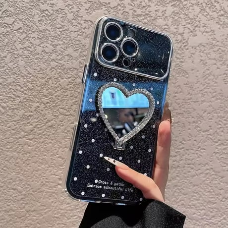 【即納商品】K23092 ハートミラースタンドiPhoneケース