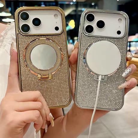 K22956 MagSafe対応グリッターリングスタンド iPhoneケース