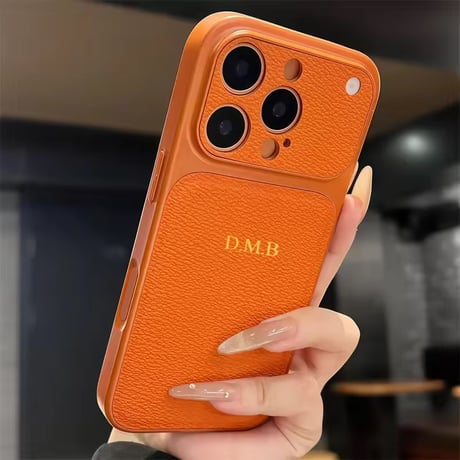 S75704 カスタムネーム レザー調iPhoneケース