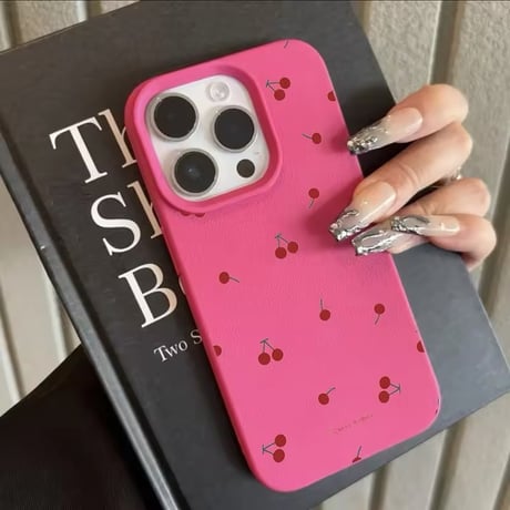 S74527 チェリーパターンiPhoneケース