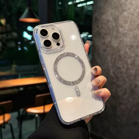 L62219 きらきらサークルMagSafe対応iPhoneケース