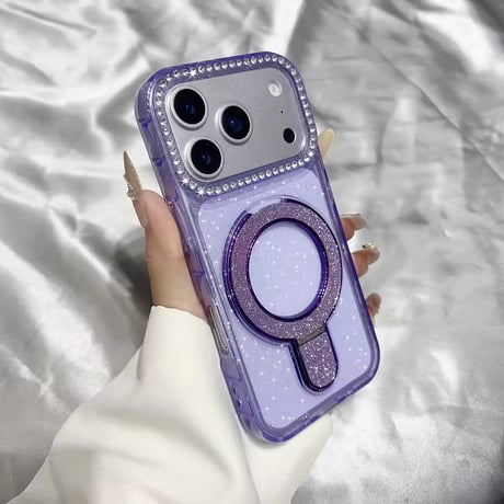 K23125 ジュエルリングスタンド グリッターiPhoneケース