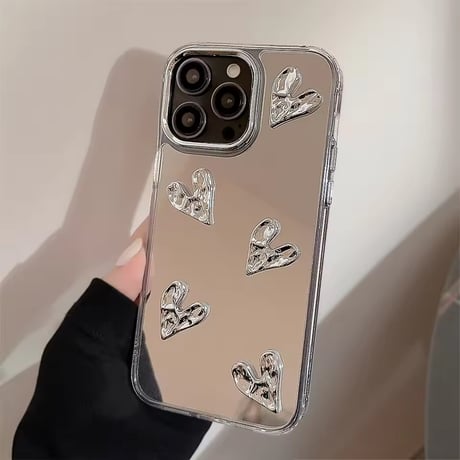 K23120 シルバーハートミラー iPhoneケース