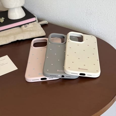 S74793 BonneドットのやさしいマットiPhoneケース