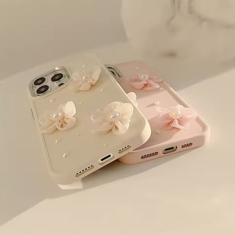 S74160 3Dフラワーパール iPhoneケース