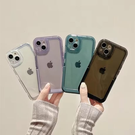 K23065 クリアカラーフレーム スタンドiPhoneケース