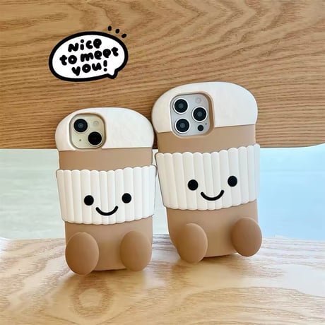 K22689 カフェタイムのゆるキャラiPhoneケース