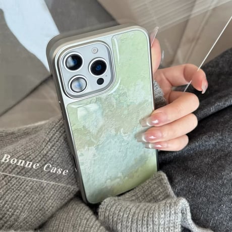 S74659 グリーンニュアンスデザインiPhoneケース