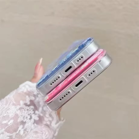S74491 グリッターフラワーiPhoneケース