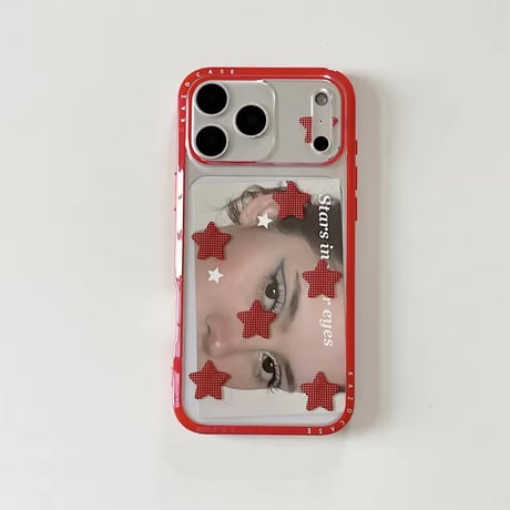 L62396 スター柄 トレカ収納 iPhoneケース