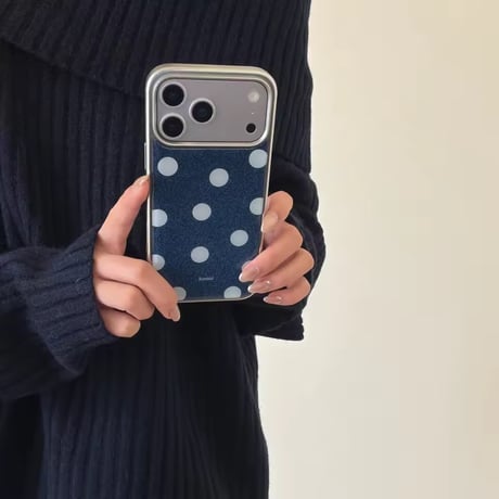 S75209 デニム風ドット iPhoneケース