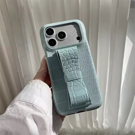 K23035 クロコ調リボンスタンド付き iPhoneケース