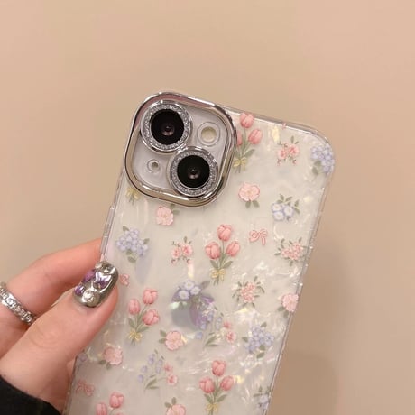 S73915 小花柄デザイン iPhoneケース