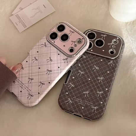 S75261 リボンドットチェック iPhoneケース