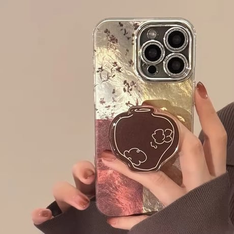K22589 メタリック壺スタンド iPhoneケース