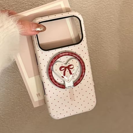 K23155 ドットリボンハートリングiPhoneケース