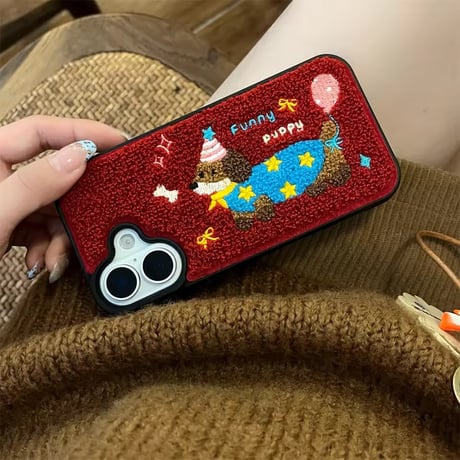 S74945 もこもこドッグ iPhoneケース