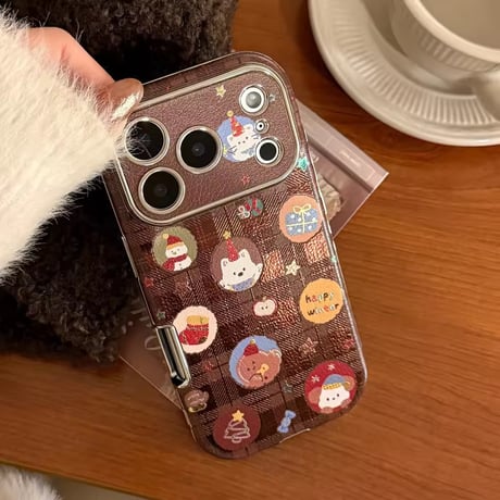 K23133 くまちゃんショコラ グリップ付きiPhoneケース