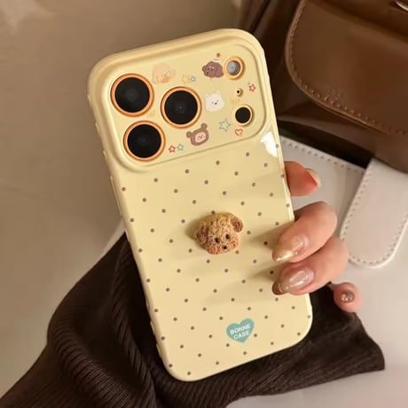 S75342 もこもこプードルドットiPhoneケース