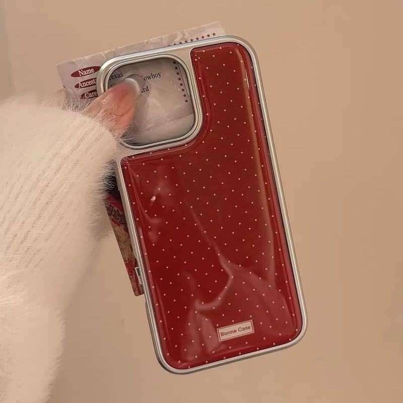 S74506 チェリーレッドドットiPhoneケース | nanomita