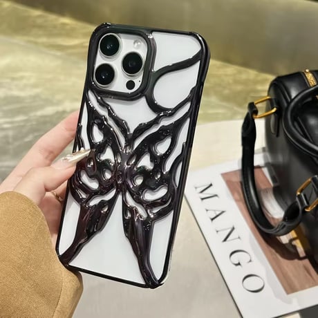 S74708 メタリックバタフライアーマーiPhoneケース