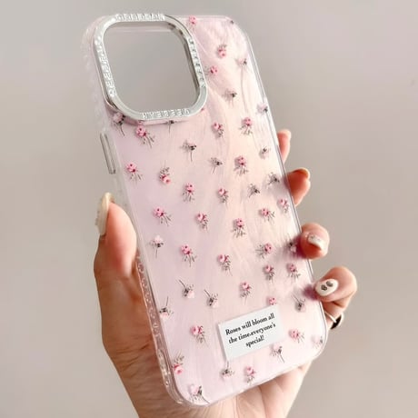 【即納商品】S73974 きらめきローズのピンクグラデiPhoneケース