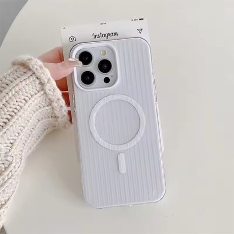 S74581 MagSafe対応 リブデザインiPhoneケース