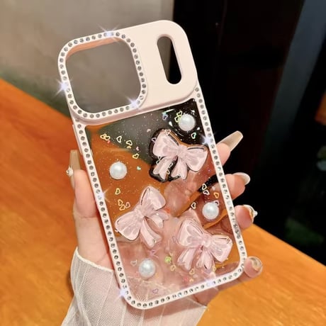 【即納商品】L62316 リボンパールきらめき iPhoneケース