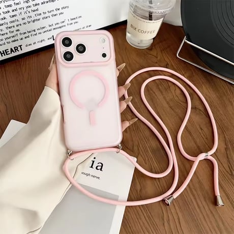 K23037 MagSafe対応ストラップ付きマットiPhoneケース